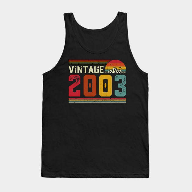 Vintage 2003 Birthday Gift Retro Style Tank Top by Foatui